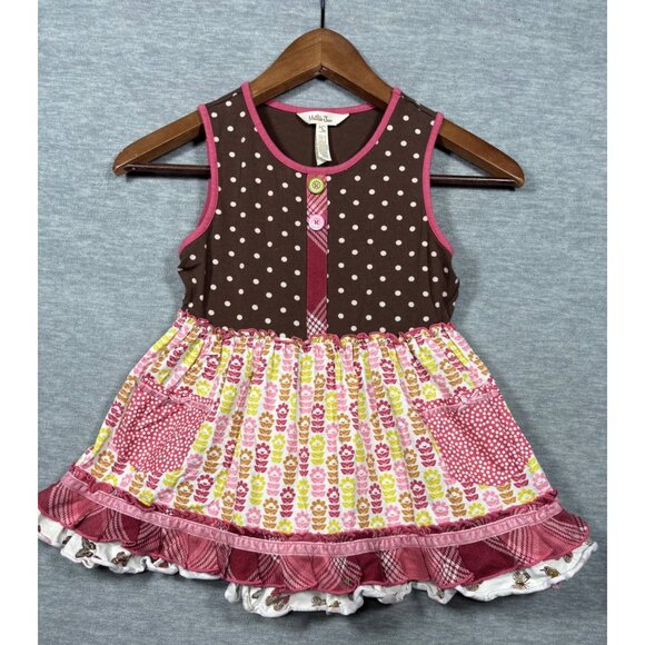 Matilda Jane Girls Sz 8 Full Bloom Heart to Heart Top Ruffle Polka Dot - Picture 1 of 4